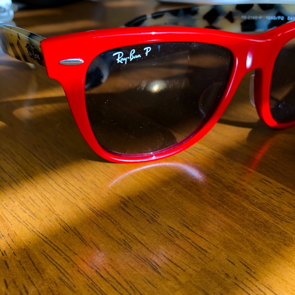 Ray-Ban P - Wayfarer SUPER CUTE red frame sunglasses Purchased at Nordstrom